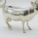Edwardian Sterling Silver Novelty Cow Creamer Jug Antique 1909 London