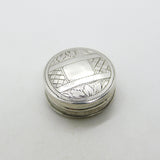 George III Sterling Silver Gaming Counter Box w. Pearl Counters Antique c1790