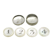 George III Sterling Silver Gaming Counter Box w. Pearl Counters Antique c1790
