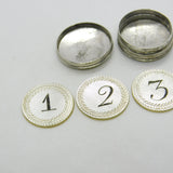 George III Sterling Silver Gaming Counter Box w. Pearl Counters Antique c1790
