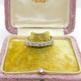 18ct White Gold & 0.45ct Diamond Half Eternity Ring Vintage c1970 Size N 1/2 UK