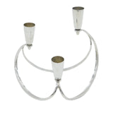 Danish Sterling Silver Modernist Three-Branch Candelabra Vintage c1970 by Cohr