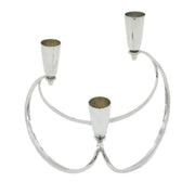 Danish Sterling Silver Modernist Three-Branch Candelabra Vintage c1970 by Cohr