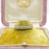 18ct White Gold & 0.45ct Diamond Half Eternity Ring Vintage c1970 Size N 1/2 UK