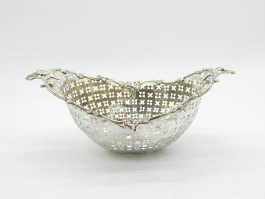 George III Sterling Silver Floral Pierced Fruit Basket Antique 1765 London