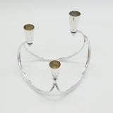 Danish Sterling Silver Modernist Three-Branch Candelabra Vintage c1970 by Cohr