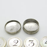 George III Sterling Silver Gaming Counter Box w. Pearl Counters Antique c1790