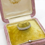 18ct White Gold & 0.45ct Diamond Half Eternity Ring Vintage c1970 Size N 1/2 UK