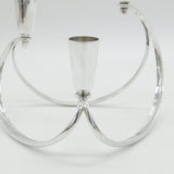 Danish Sterling Silver Modernist Three-Branch Candelabra Vintage c1970 by Cohr