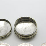 George III Sterling Silver Gaming Counter Box w. Pearl Counters Antique c1790