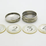 George III Sterling Silver Gaming Counter Box w. Pearl Counters Antique c1790