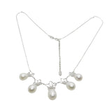 Fei Leu 18ct White Gold, Diamond & Cultured Pearl Floral Necklace Vintage c2000