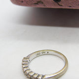 18ct White Gold & 0.45ct Diamond Half Eternity Ring Vintage c1970 Size N 1/2 UK
