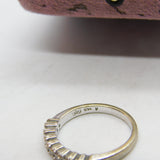 18ct White Gold & 0.45ct Diamond Half Eternity Ring Vintage c1970 Size N 1/2 UK