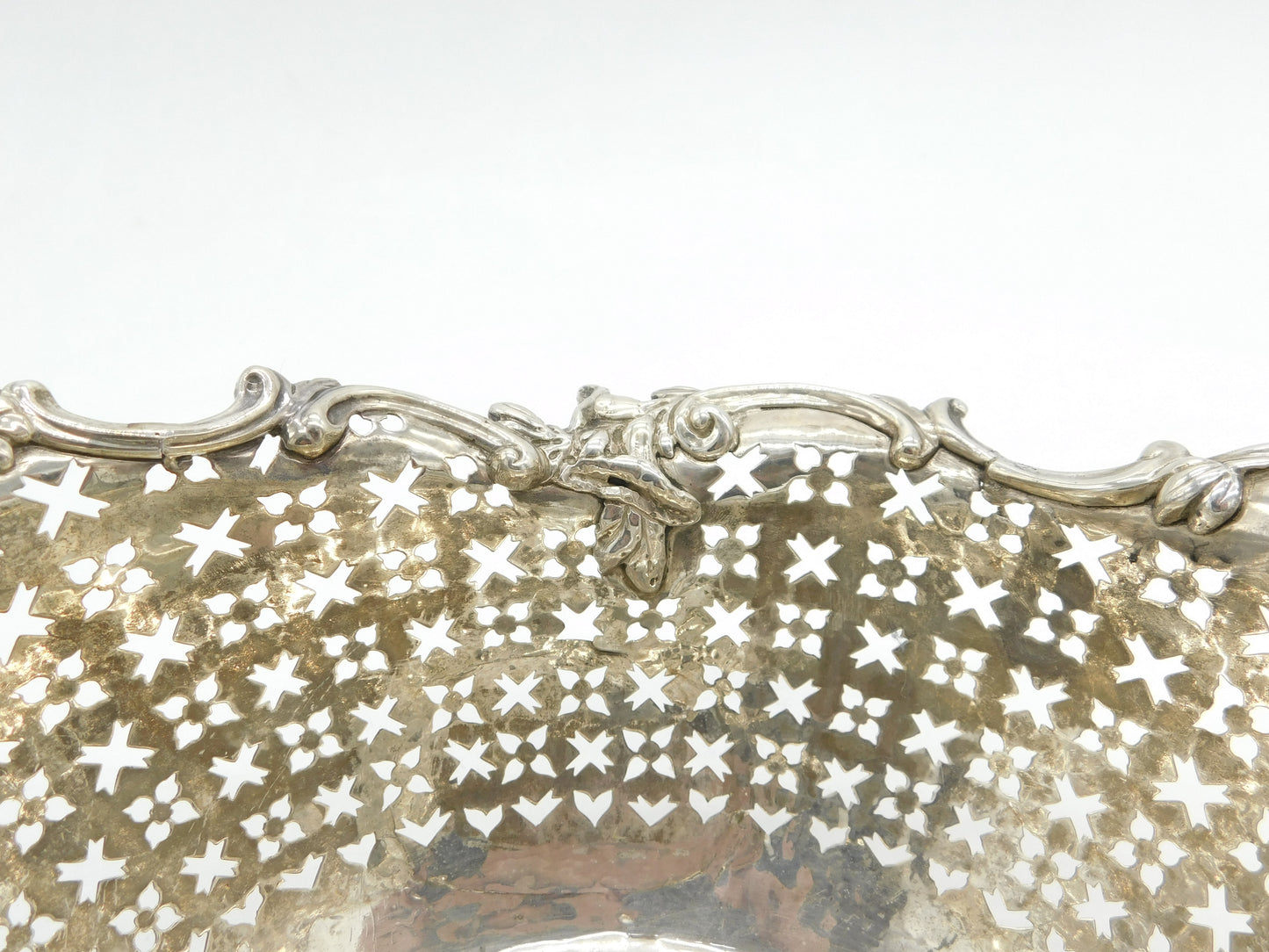 George III Sterling Silver Floral Pierced Fruit Basket Antique 1765 London