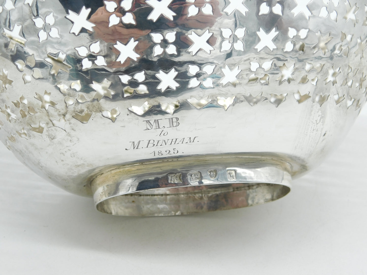 George III Sterling Silver Floral Pierced Fruit Basket Antique 1765 London