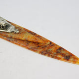 Art Nouveau Dapple Bakelite Silver Plated Fly Form Bookmark Antique c1900