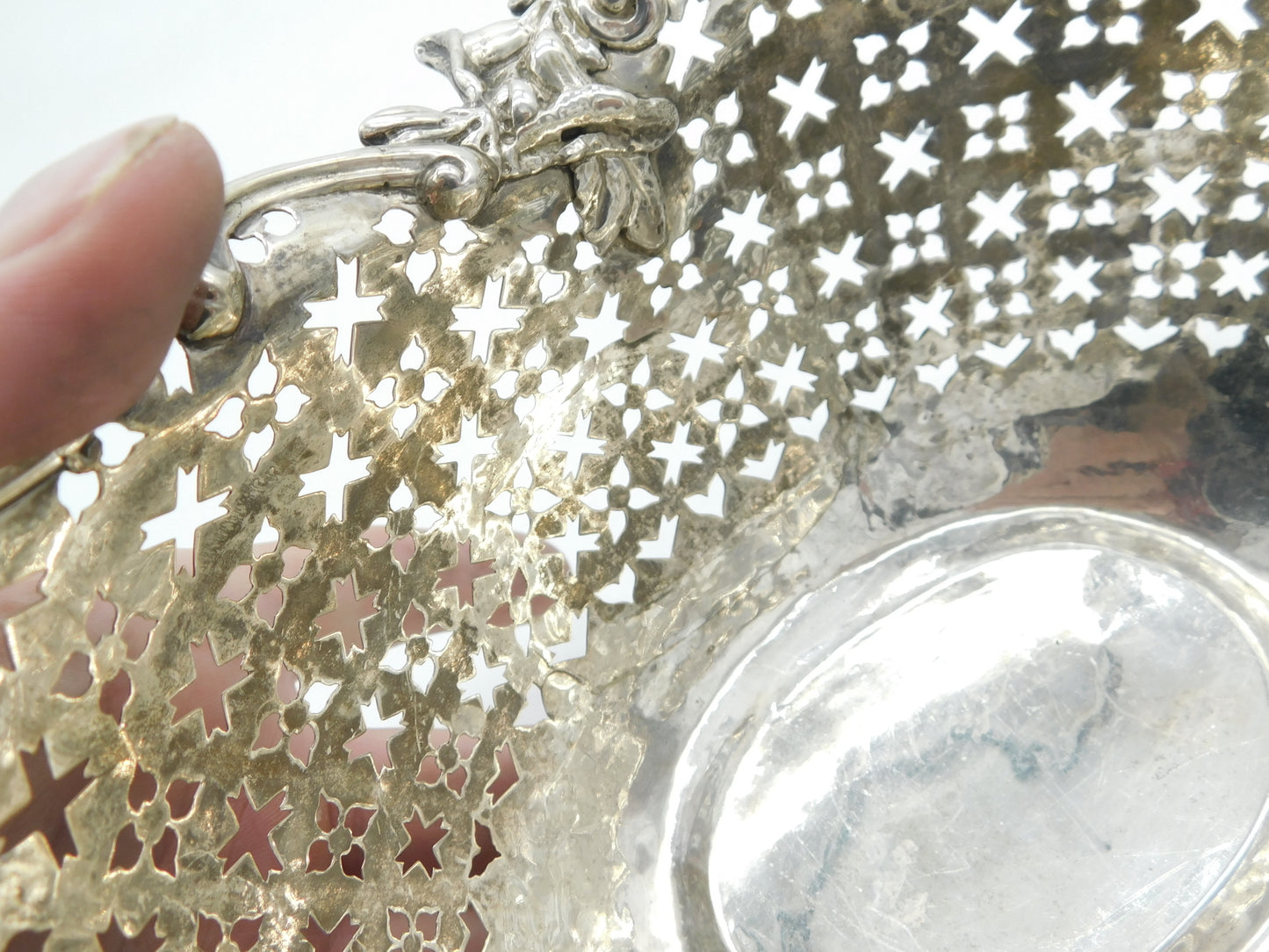 George III Sterling Silver Floral Pierced Fruit Basket Antique 1765 London