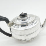 Georgian Sterling Silver Wooden Handle Maze Teapot 1802 Antique Sheffield