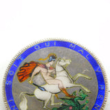 George III Sterling Silver & Enamel Crown Coin Brooch Pin Antique 1820