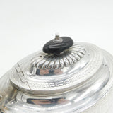 Georgian Sterling Silver Wooden Handle Maze Teapot 1802 Antique Sheffield
