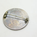 George III Sterling Silver & Enamel Crown Coin Brooch Pin Antique 1820