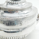 Georgian Sterling Silver Wooden Handle Maze Teapot 1802 Antique Sheffield