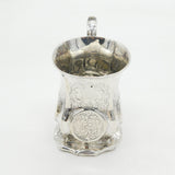 Victorian Sterling Silver Floral Panel Christening Mug Antique 1855 London