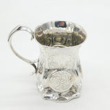 Victorian Sterling Silver Floral Panel Christening Mug Antique 1855 London