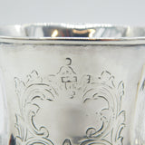 Victorian Sterling Silver Floral Panel Christening Mug Antique 1855 London