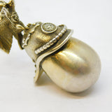 Fabergé Silver Gilt Chevalier Guard Helmet Egg Pendant, Julius Rappoport Antique 1899-1904