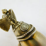 Fabergé Silver Gilt Chevalier Guard Helmet Egg Pendant, Julius Rappoport Antique 1899-1904