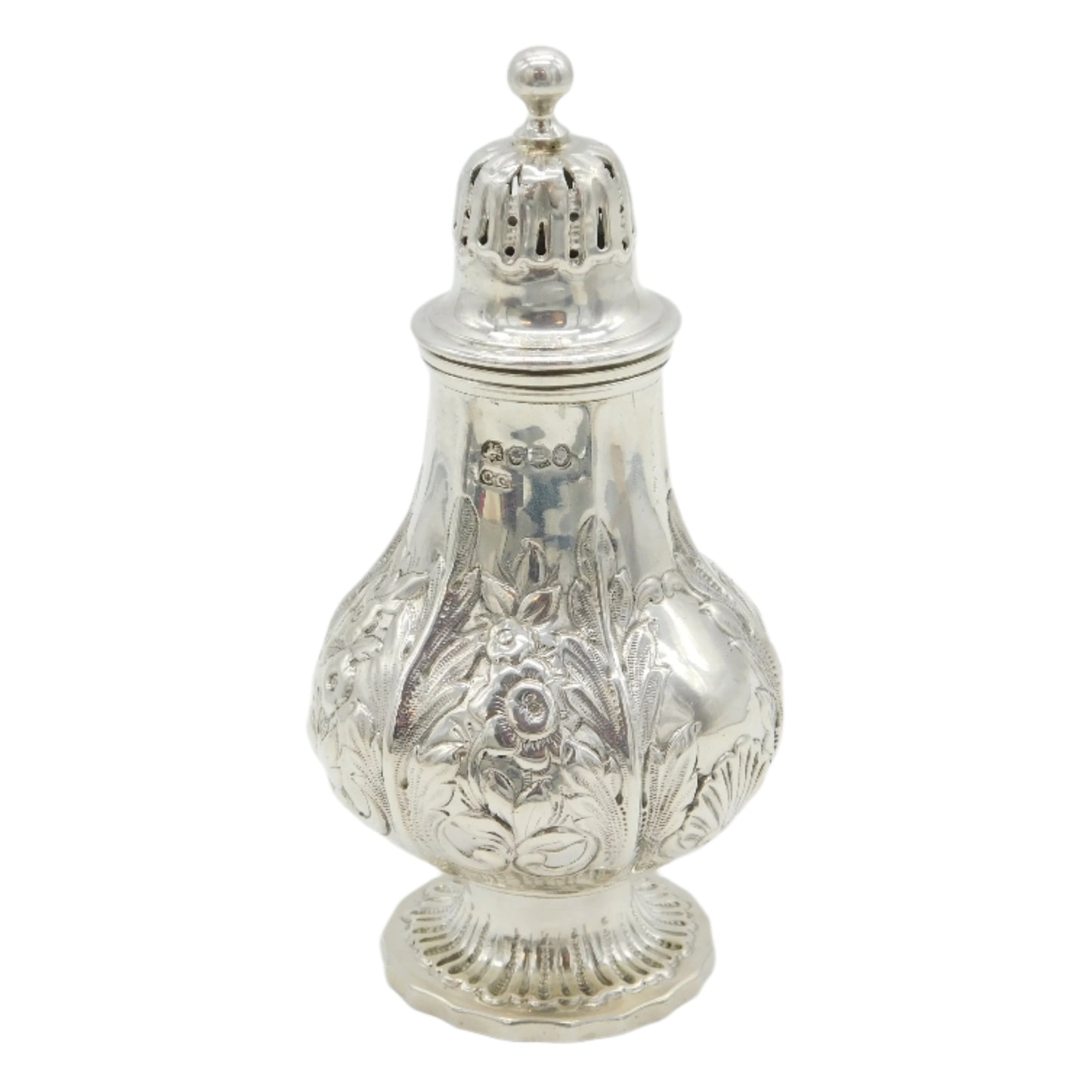 William IV Sterling Silver Floral Baluster Sugar Caster Antique 1835 London