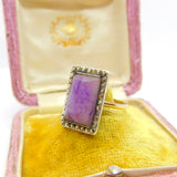 Victorian 22ct Yellow Gold, Amethyst & Marcasite Set Dress Ring 1859 London