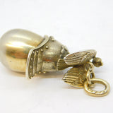 Fabergé Silver Gilt Chevalier Guard Helmet Egg Pendant, Julius Rappoport Antique 1899-1904
