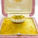 18ct Yellow Gold & Fire Opal Set Half Eternity Band Ring Antique c1930 Art Deco