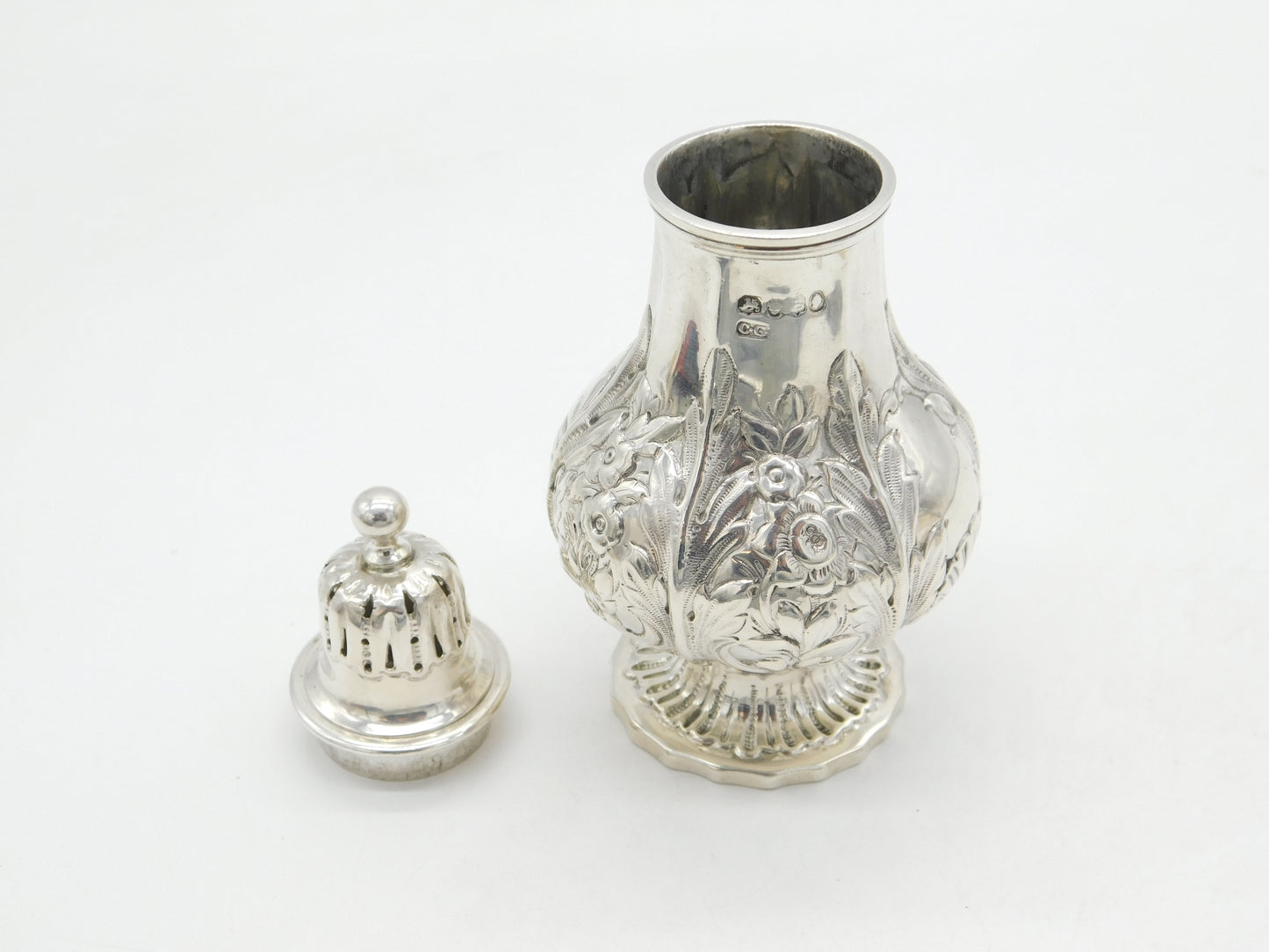 William IV Sterling Silver Floral Baluster Sugar Caster Antique 1835 London