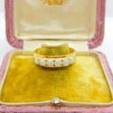18ct Yellow Gold & Fire Opal Set Half Eternity Band Ring Antique c1930 Art Deco
