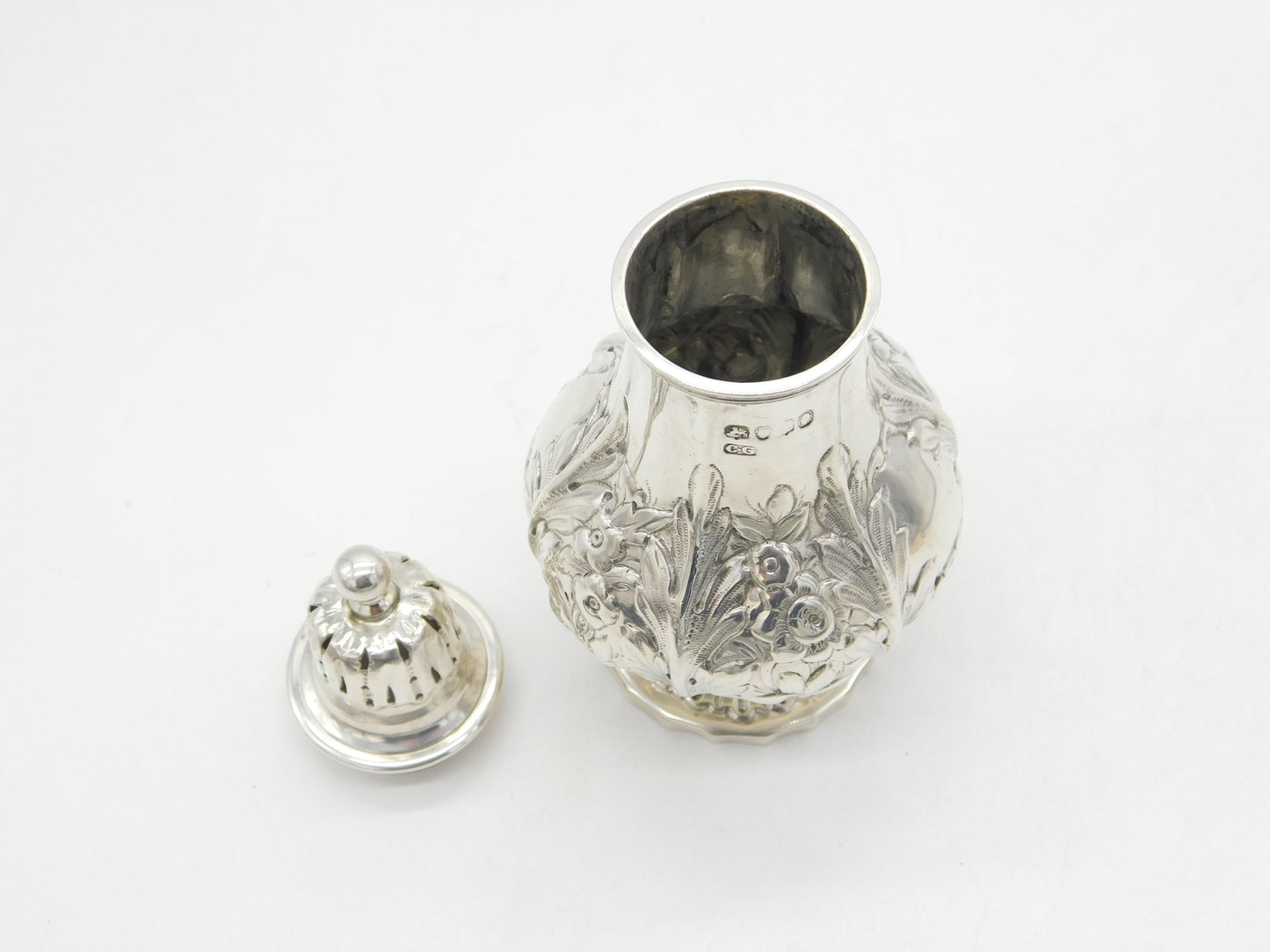 William IV Sterling Silver Floral Baluster Sugar Caster Antique 1835 London