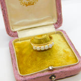 18ct Yellow Gold & Fire Opal Set Half Eternity Band Ring Antique c1930 Art Deco