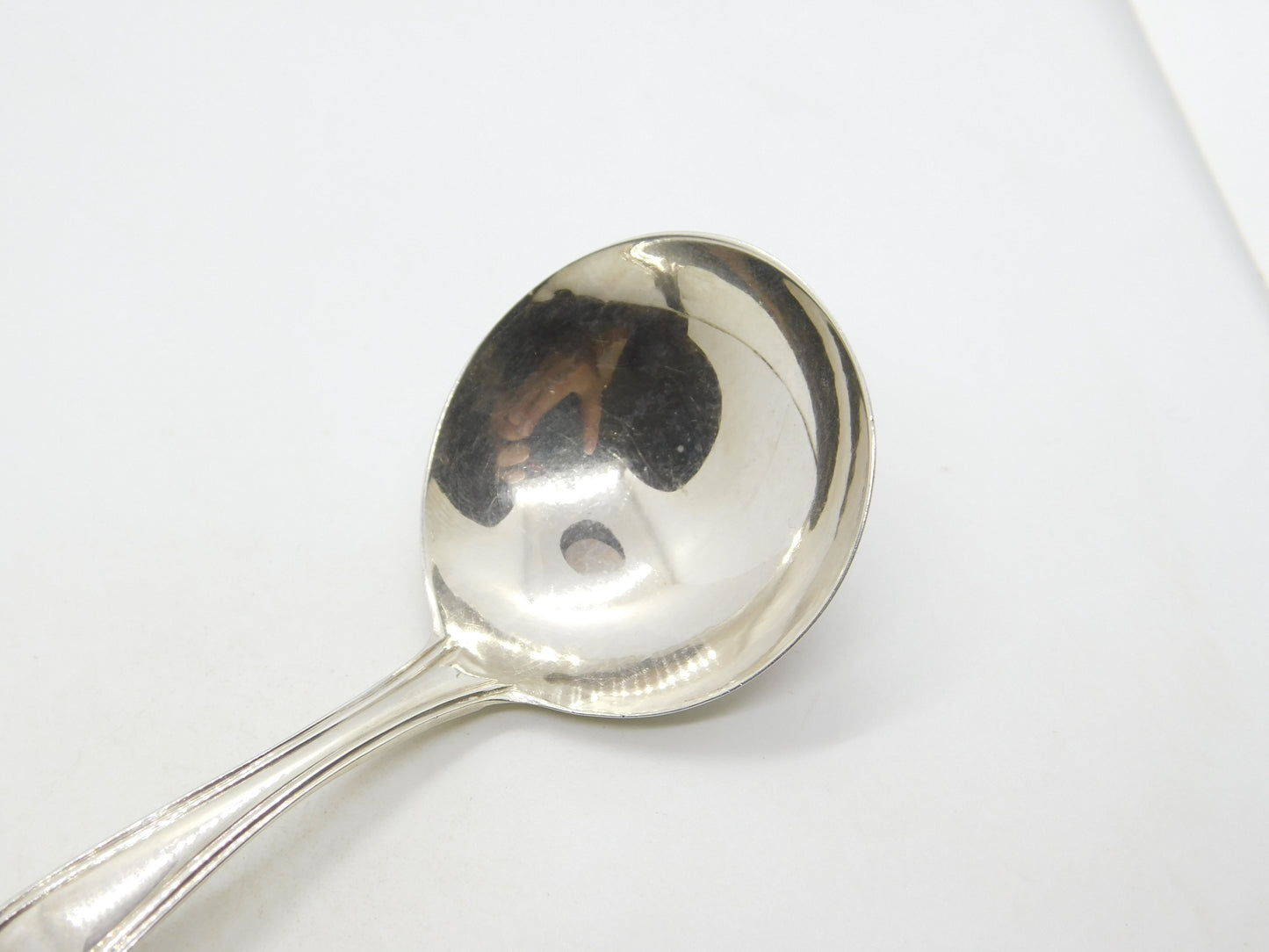 George III Sterling Silver Lined Pattern Tea Caddy Spoon Antique 1813 London