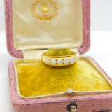 18ct Yellow Gold & Fire Opal Set Half Eternity Band Ring Antique c1930 Art Deco