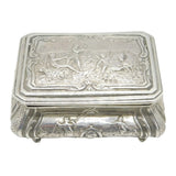 Victorian Sterling Silver Classical Battle Scene Jewellery Casket Antique 1890 London