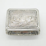 Victorian Sterling Silver Classical Battle Scene Jewellery Casket Antique 1890 London