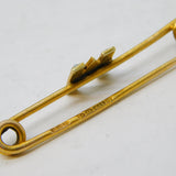 Edwardian 15ct Yellow Gold & Seed Pearl 'M' Initial Brooch Antique 1906 Chester