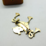 Egyptian Silver & Enamel Ankh Pharaoh Souvenir Brooch c1900 Antique Victorian