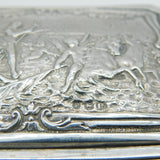 Victorian Sterling Silver Classical Battle Scene Jewellery Casket Antique 1890 London