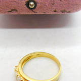 18ct Yellow Gold & Fire Opal Set Half Eternity Band Ring Antique c1930 Art Deco