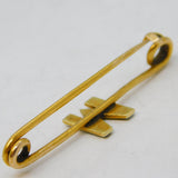 Edwardian 15ct Yellow Gold & Seed Pearl 'M' Initial Brooch Antique 1906 Chester