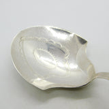 George III Sterling Silver Bright Cut Tea Caddy Spoon Antique 1795 Birmingham
